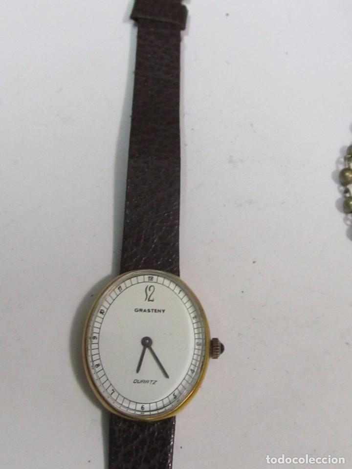 Relojes: RELOJ GRASTENY CUARZO CHAPADO EN ORO - Foto 1