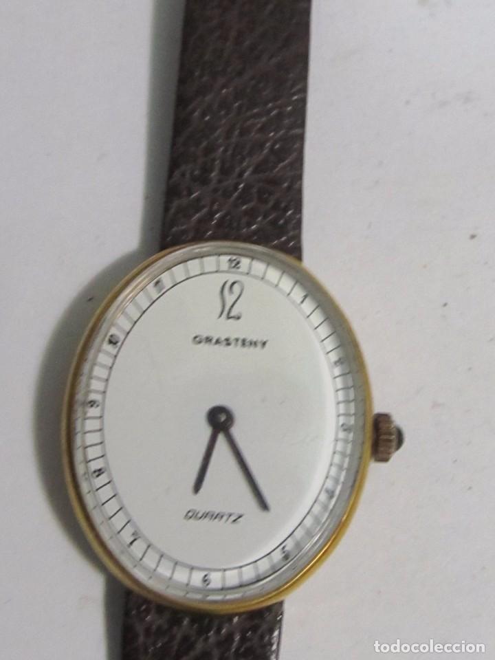 Relojes: RELOJ GRASTENY CUARZO CHAPADO EN ORO - Foto 2