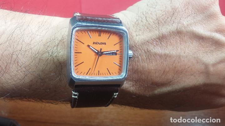 Relojes: Reloj vintage NIXON de caballero, con preciosa esfera naranja, muy cuidado - Foto 9 - 107241015