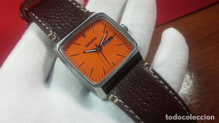 Relojes: Reloj vintage NIXON de caballero, con preciosa esfera naranja, muy cuidado - Foto 25 - 107241015