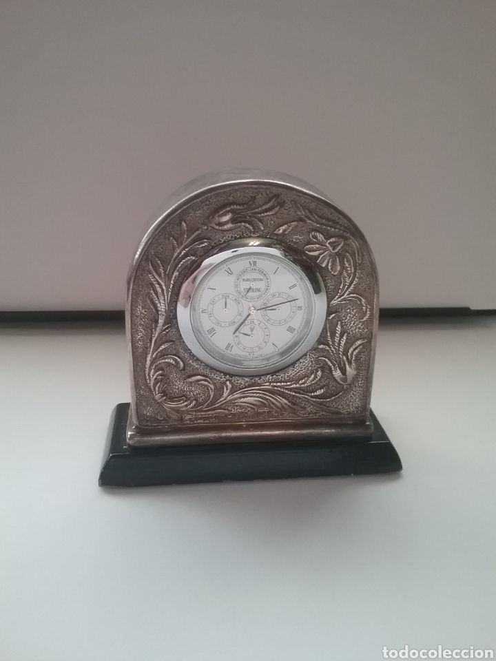 Relojes: Reloj de sobremesa en plata de ley 925. Funciona. - Foto 1