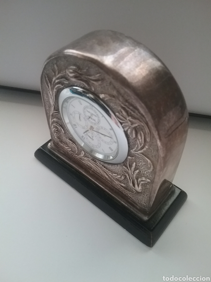 Relojes: Reloj de sobremesa en plata de ley 925. Funciona. - Foto 3