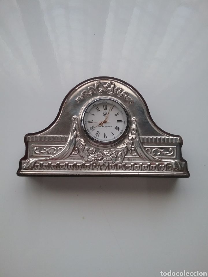Relojes: Reloj de escritorio Ari D. Norman en plata . Funciona. - Foto 1