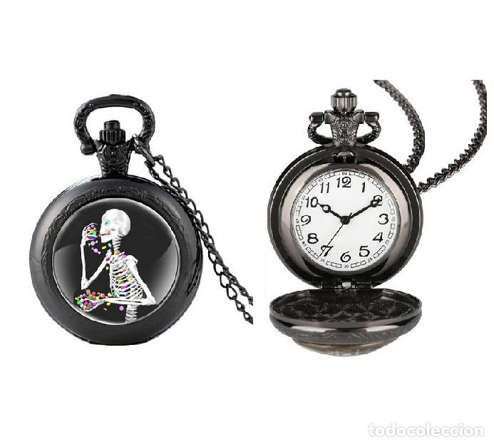 Relojes: Reloj de Bolsillo Esqueleto Comiendo Dulces - Foto 1