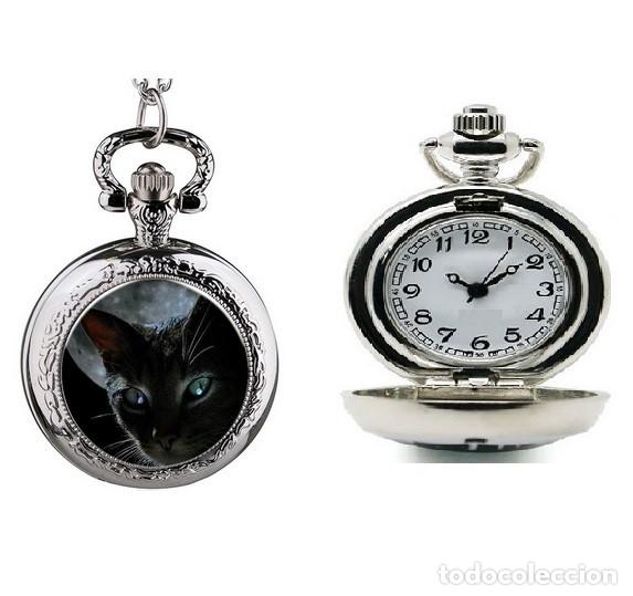 Relojes: Reloj de Bolsillo Gato Negro - Foto 1