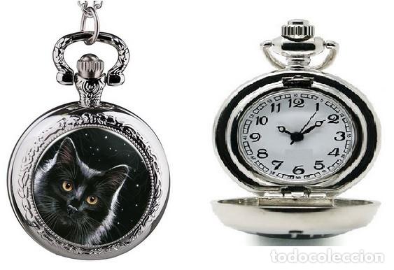 Relojes: Reloj de Bolsillo Gato Negro - Foto 1