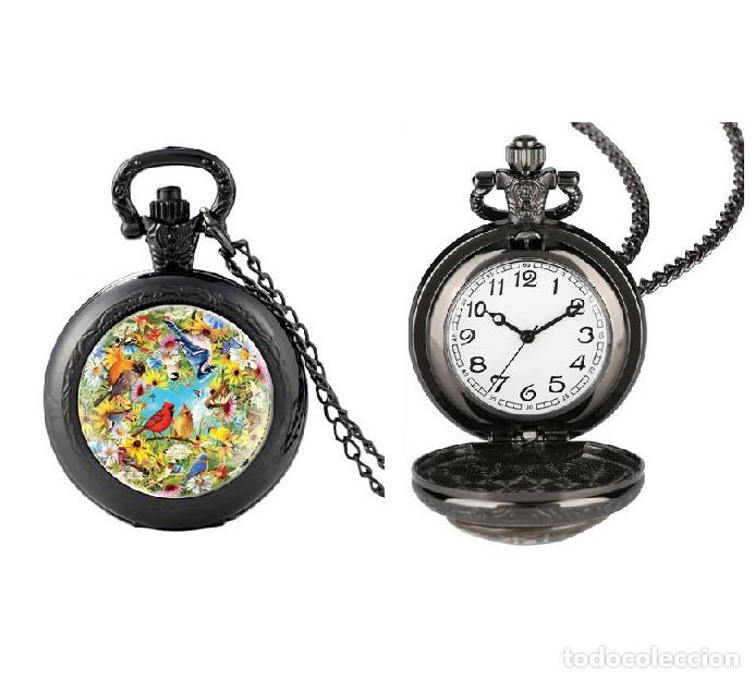 Relojes: Reloj de Bolsillo Pajaros y Flores - Foto 1