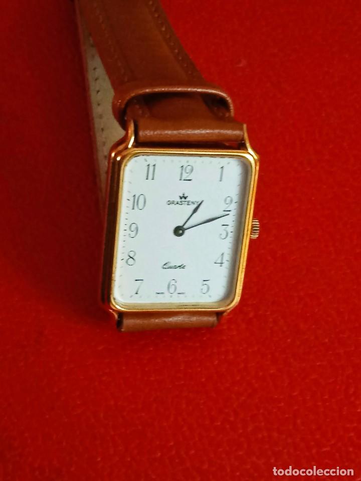 Relojes: RELOJ GRASTINY QUARTS PLAQUE OR COMO NUEVO. - Foto 3