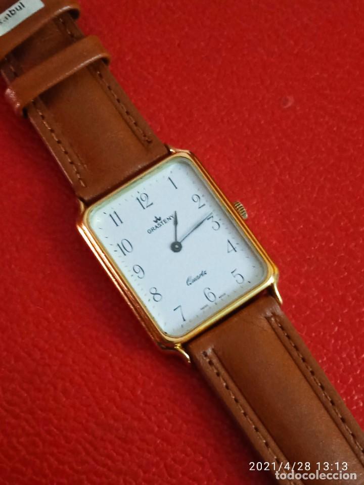 Relojes: RELOJ GRASTINY QUARTS PLAQUE OR COMO NUEVO. - Foto 4