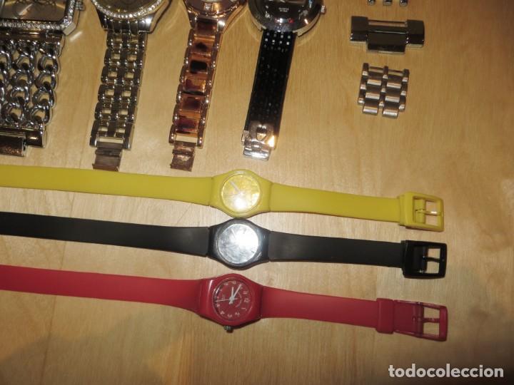 Relojes: Lote 10 relojes plateado, dorado, brillantes, negro, carey - Foto 5 - 312347008