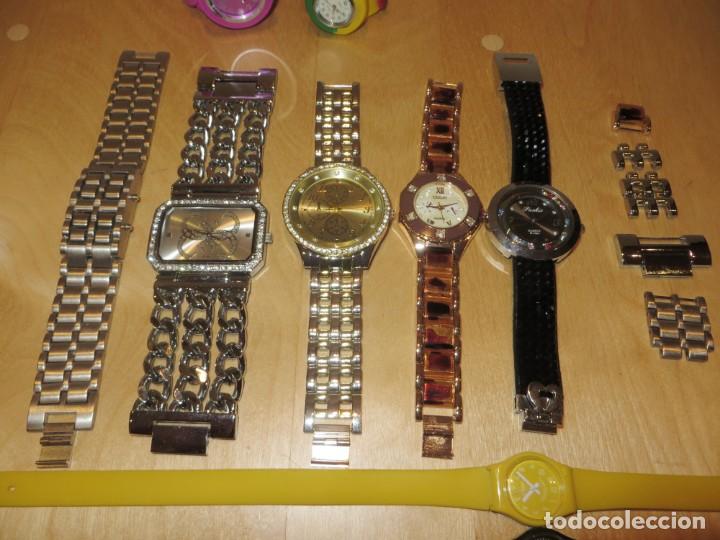 Relojes: Lote 10 relojes plateado, dorado, brillantes, negro, carey - Foto 7 - 312347008