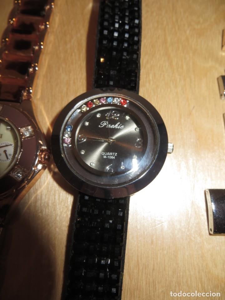 Relojes: Lote 10 relojes plateado, dorado, brillantes, negro, carey - Foto 12 - 312347008