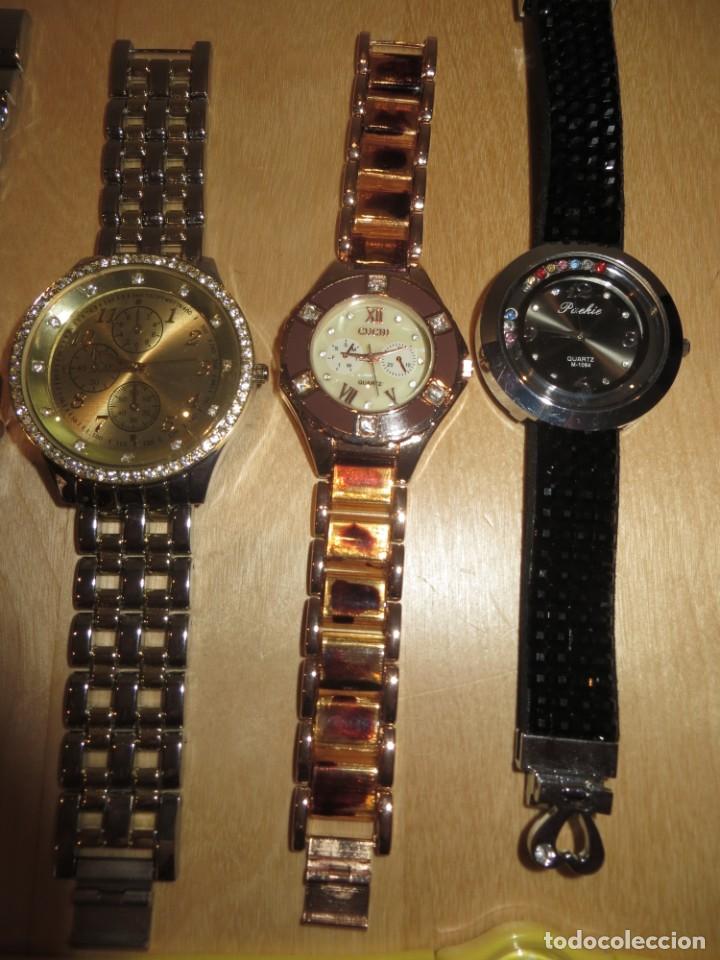 Relojes: Lote 10 relojes plateado, dorado, brillantes, negro, carey - Foto 13 - 312347008