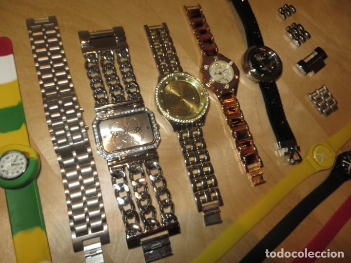 Relojes: Lote 10 relojes plateado, dorado, brillantes, negro, carey - Foto 15 - 312347008