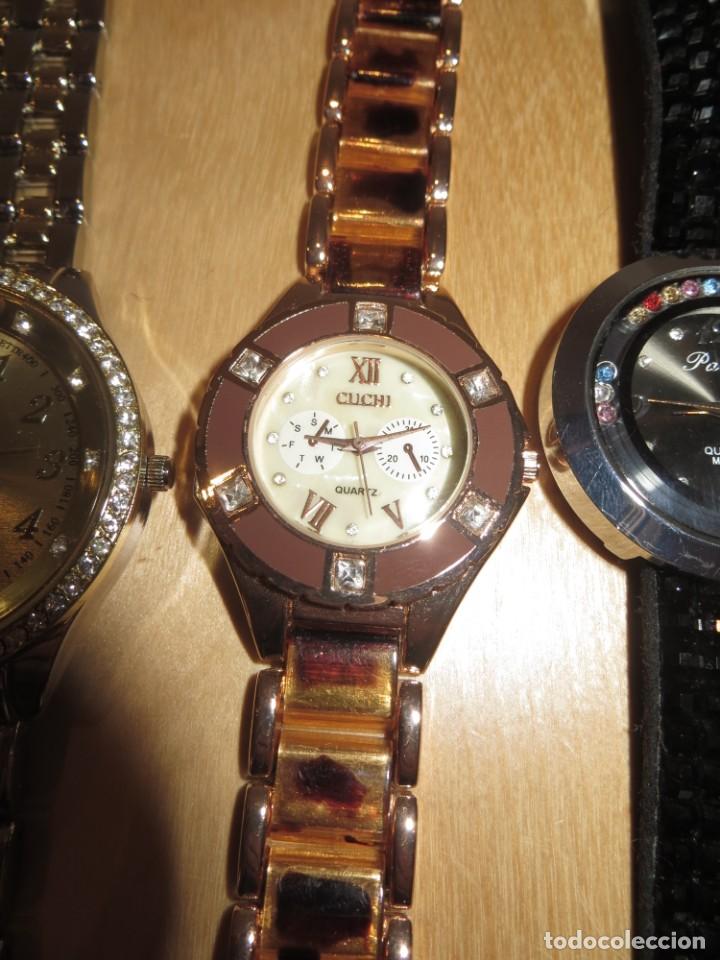 Relojes: Lote 10 relojes plateado, dorado, brillantes, negro, carey - Foto 16 - 312347008