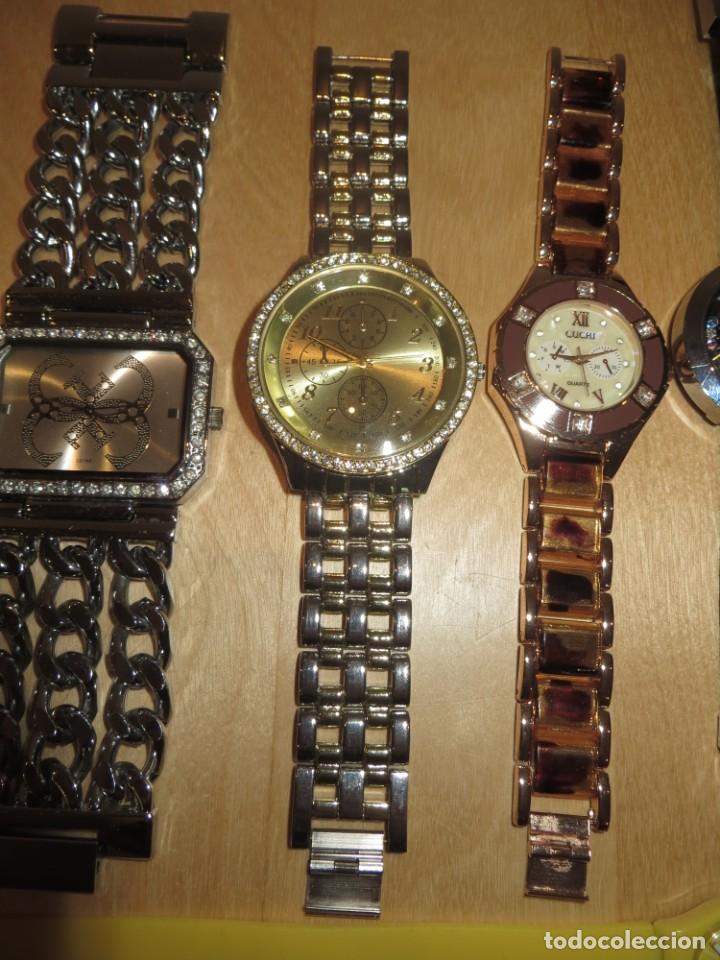 Relojes: Lote 10 relojes plateado, dorado, brillantes, negro, carey - Foto 17 - 312347008