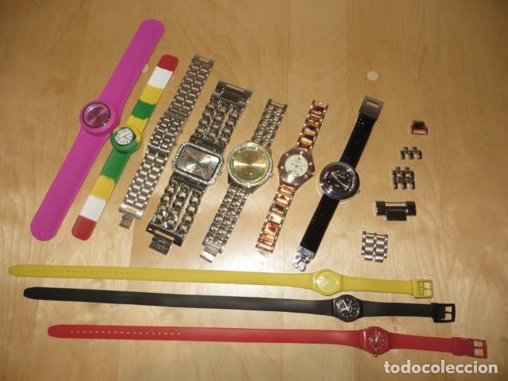 Relojes: Lote 10 relojes plateado, dorado, brillantes, negro, carey - Foto 27 - 312347008