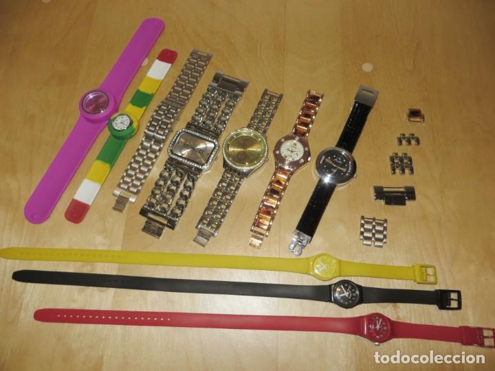 Relojes: Lote 10 relojes plateado, dorado, brillantes, negro, carey - Foto 28 - 312347008