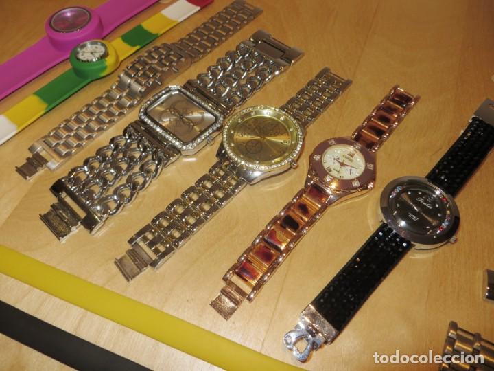 Relojes: Lote 10 relojes plateado, dorado, brillantes, negro, carey - Foto 29 - 312347008