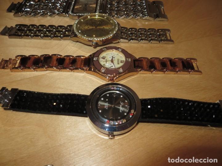 Relojes: Lote 10 relojes plateado, dorado, brillantes, negro, carey - Foto 30 - 312347008