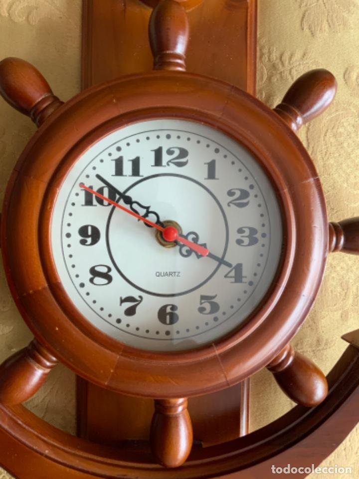 Relojes: RELOJ PARED VINTAGE TIM&Oacute;N Y ANCLA DE NADERA - Foto 2