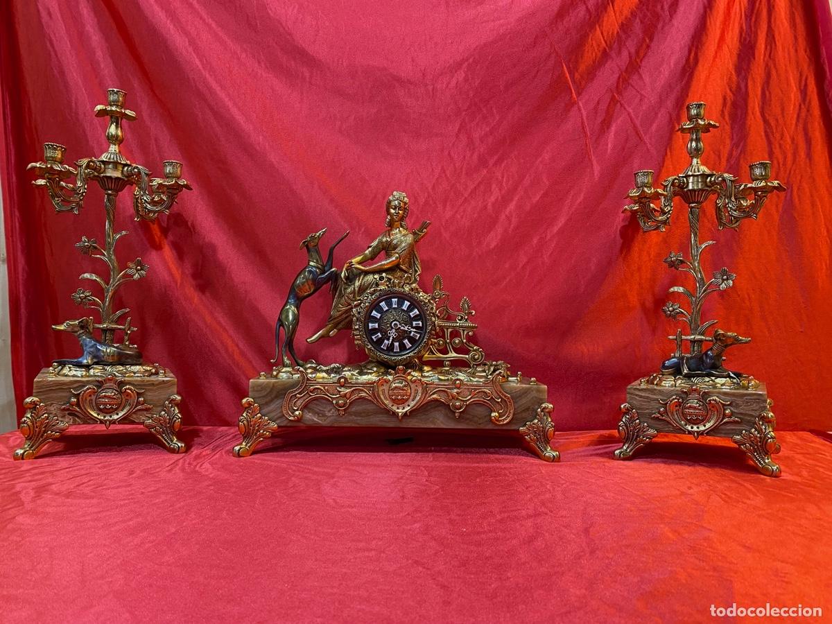 Relojes: JUEGO DE RELOJ Y CANDELABROS EN BRONCE - Foto 1