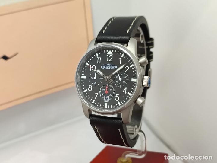 Relojes: Reloj Thunderbirds Multipro Chrono estilo aviador. - Foto 6