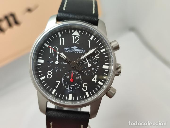 Relojes: Reloj Thunderbirds Multipro Chrono estilo aviador. - Foto 9