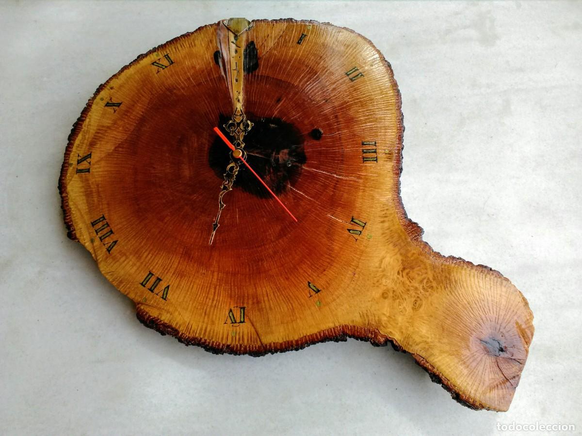 Relojes: Reloj de pared artesanal de madera - Foto 1