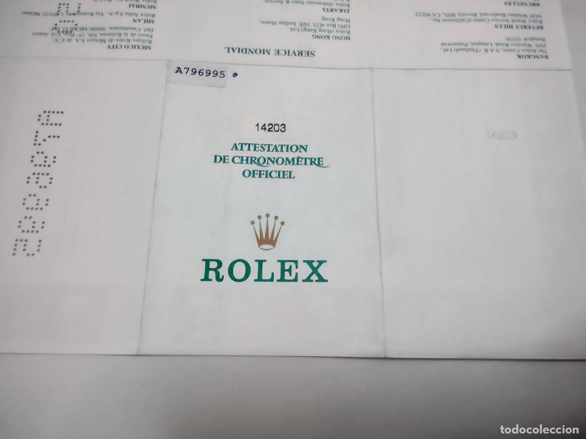 Relojes: ROLEX GUARANTEE CERTIFICATE 14203, CODE 564.00.1V GENUINE AND NICE - Foto 4