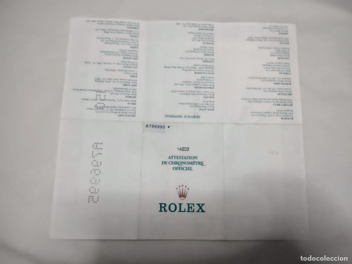 Relojes: ROLEX GUARANTEE CERTIFICATE 14203, CODE 564.00.1V GENUINE AND NICE - Foto 6