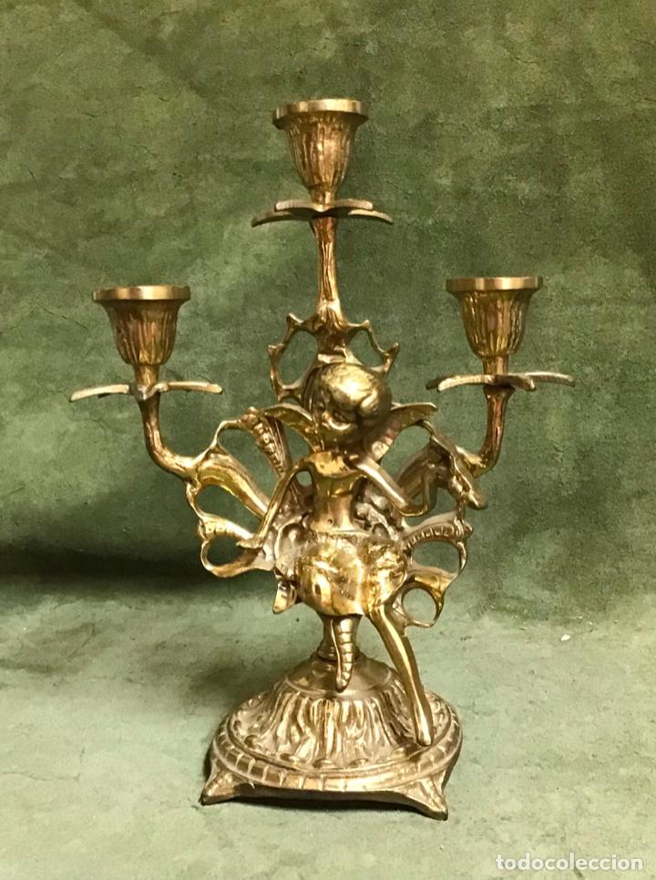 Relojes: GUARNICION DE CANDELABROS Y RELOJ DE CHIMENEA - Foto 6
