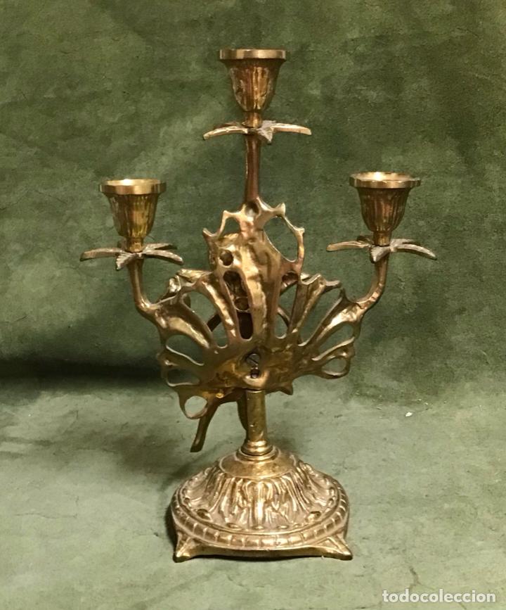 Relojes: GUARNICION DE CANDELABROS Y RELOJ DE CHIMENEA - Foto 9