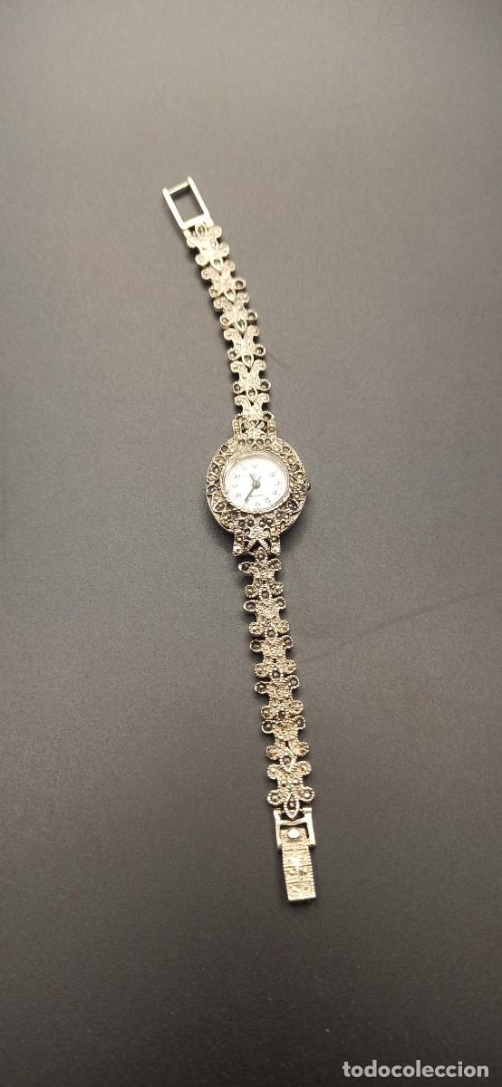 Relojes: Reloj pulsera plata y marquesitas. - Foto 1