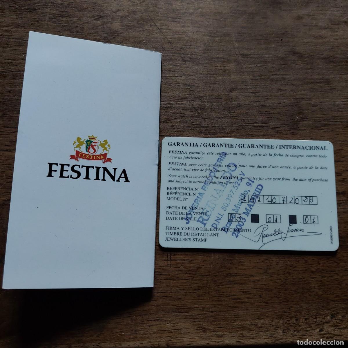 Relojes: Garant&iacute;a reloj Festina 2001 - Foto 2