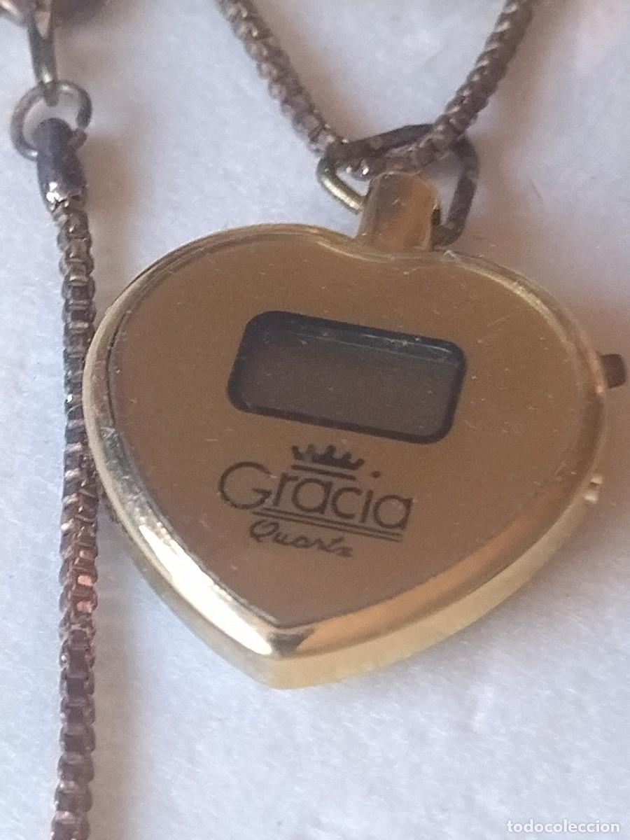 Relojes: Reloj quartz Gracia forma de coraz&oacute;n con cadena. - Foto 1