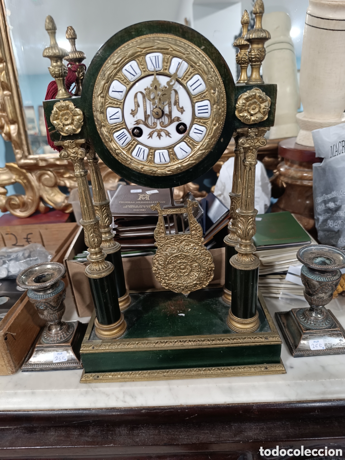 Relojes: Reloj antiguo tipo imperio s. XlX (funciona correctamente) - Foto 1
