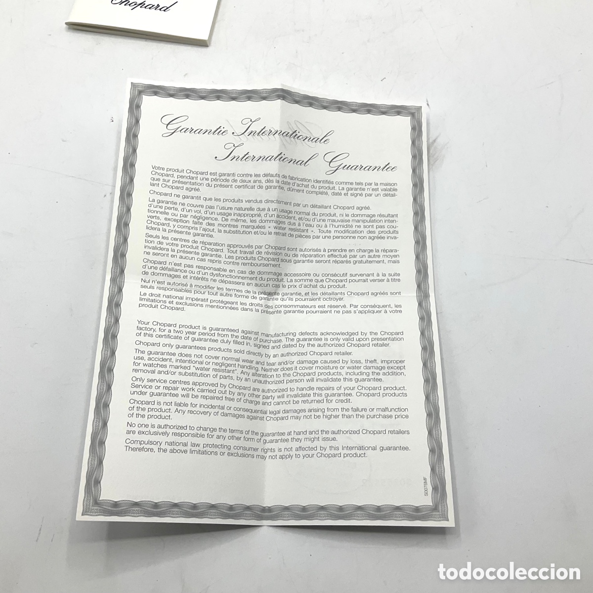 Relojes: CHOPARD documentos de reloj - certificado garant&iacute;a &ldquo;&rdquo; - Foto 4