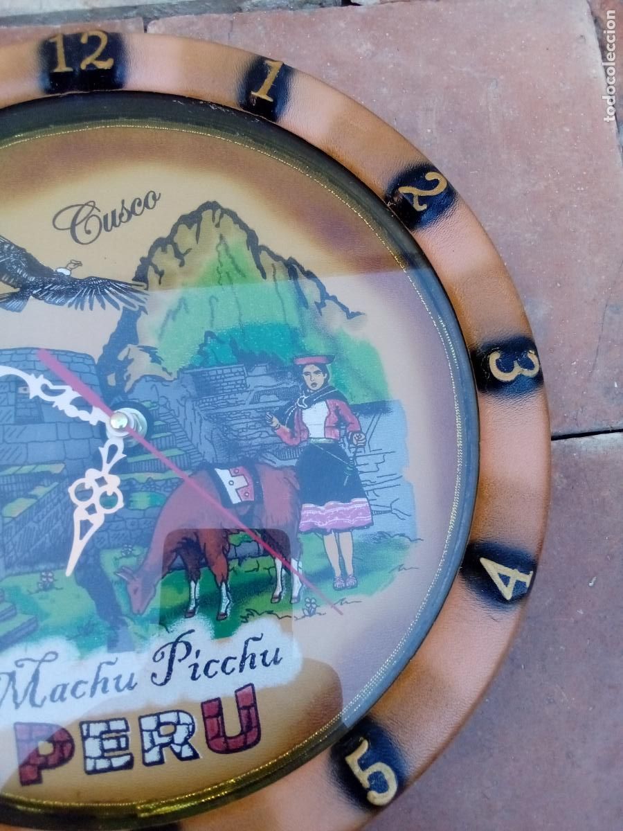 Relojes: Reloj de Pared Souvenir del Machu Picchu- Cusco- Per&uacute;- Funcionando - Foto 2