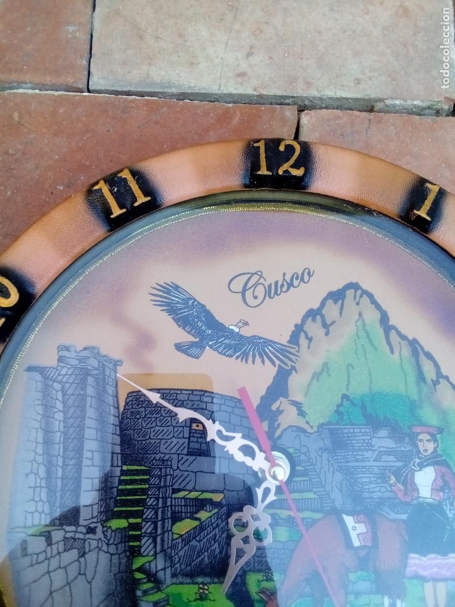 Relojes: Reloj de Pared Souvenir del Machu Picchu- Cusco- Per&uacute;- Funcionando - Foto 3