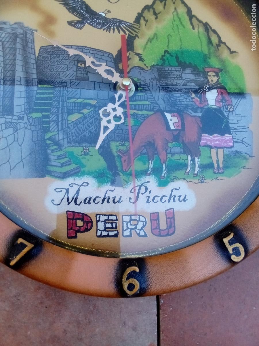 Relojes: Reloj de Pared Souvenir del Machu Picchu- Cusco- Per&uacute;- Funcionando - Foto 5