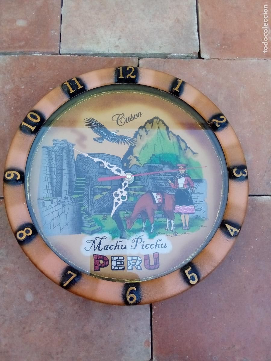 Relojes: Reloj de Pared Souvenir del Machu Picchu- Cusco- Per&uacute;- Funcionando - Foto 1