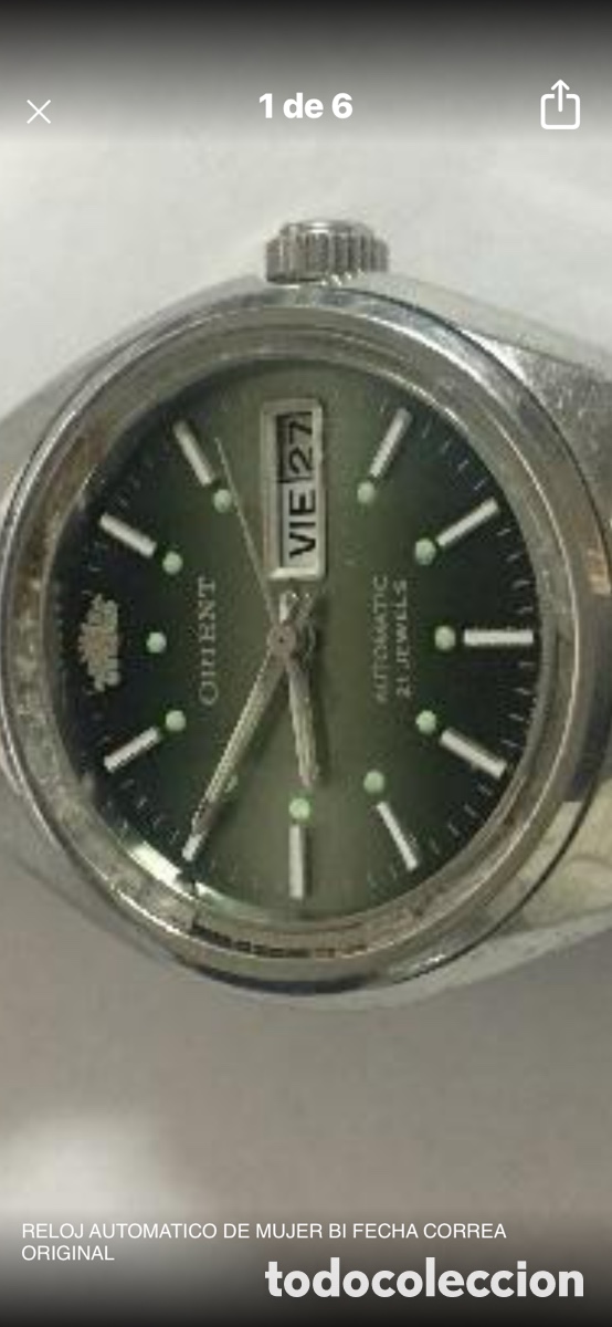 Relojes: RELOJ AUTOMATICO DE MUJER BI FECHA CORREA ORIGINAL - Foto 7