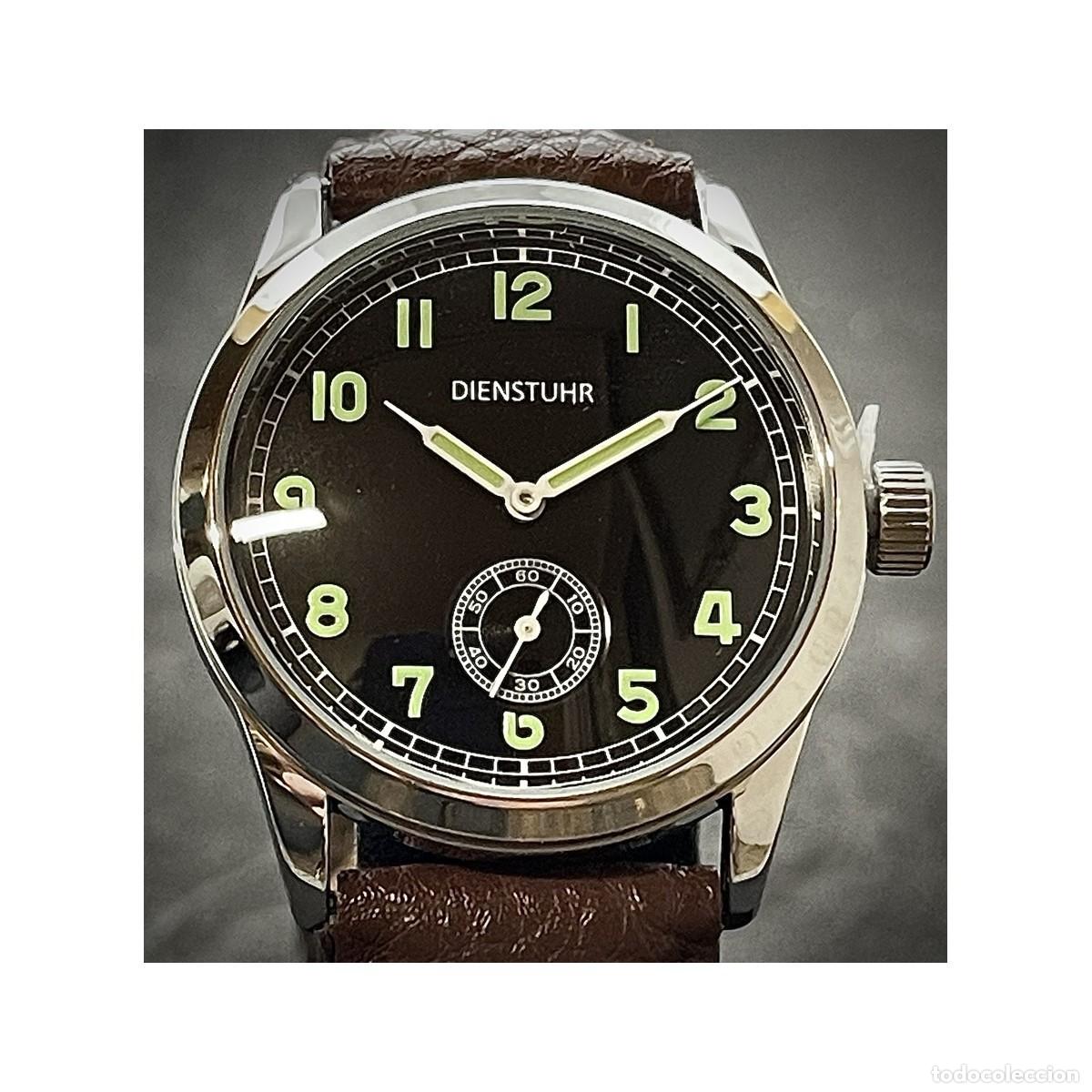 Relojes: RELOJ DE SERVICIO DE LA WEHRMACHT MARR&Oacute;N &ndash; R&Eacute;PLICA - Foto 13
