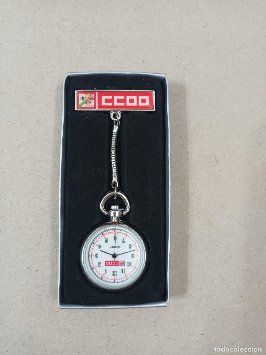 Relojes: RELOJ SINDICATO CCOO CON BROCHE PARA PRENDER EN LA ROPA - Foto 1