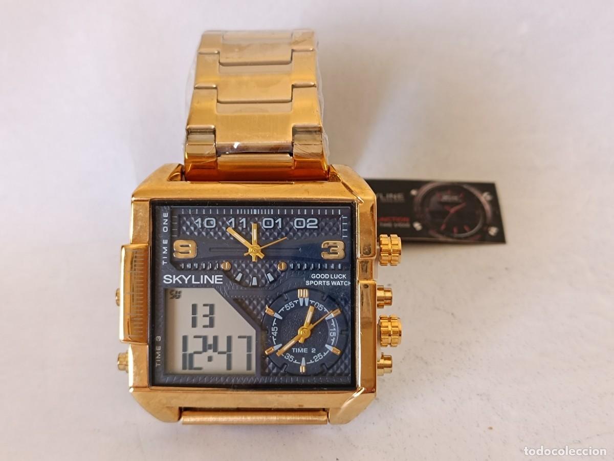 Relojes: Reloj Skyline Multifuncional Dual Time Dorado - Foto 1