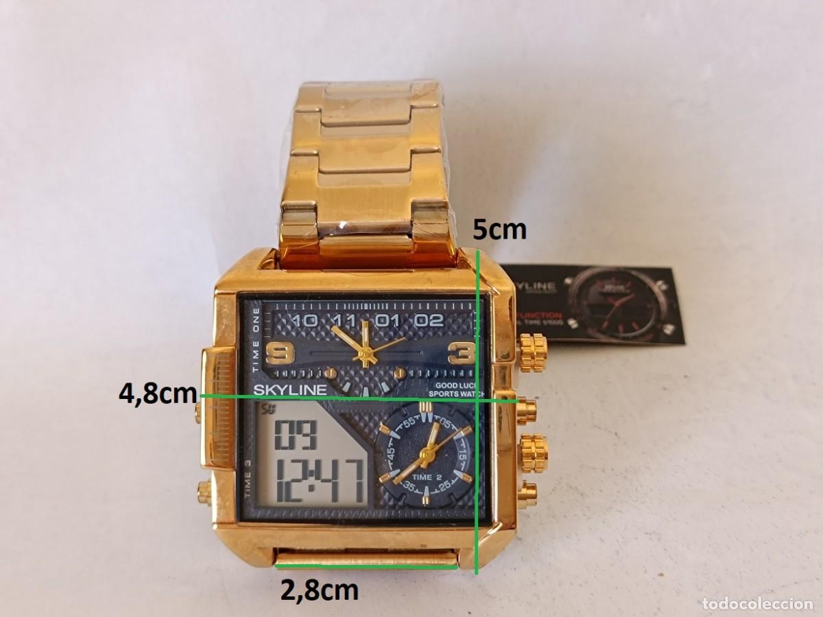 Relojes: Reloj Skyline Multifuncional Dual Time Dorado - Foto 8