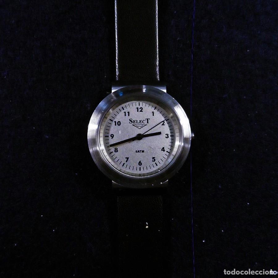 Watches: RELOJ CORREA DE CUERO O POLIPIEL NEGRA Y ACERO. MARCA SELECK. ESFERA BLANCA. QUARTZ