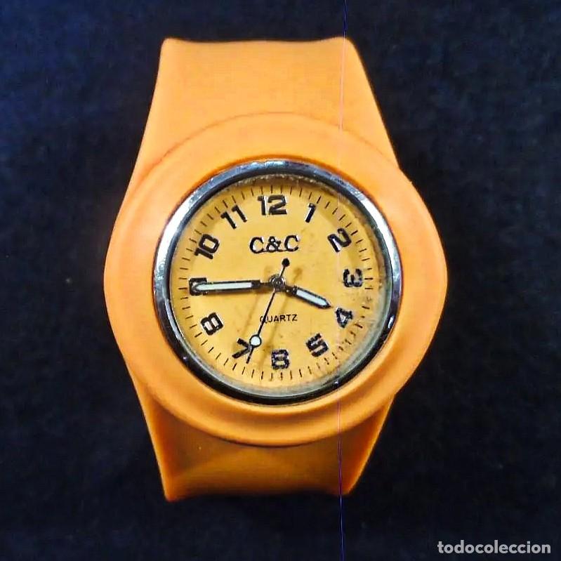 Relojes: RELOJ ESCLAVA DE CAUCHO NARANJA. DESMONTABLE. MARCA G&C. QUARTZ