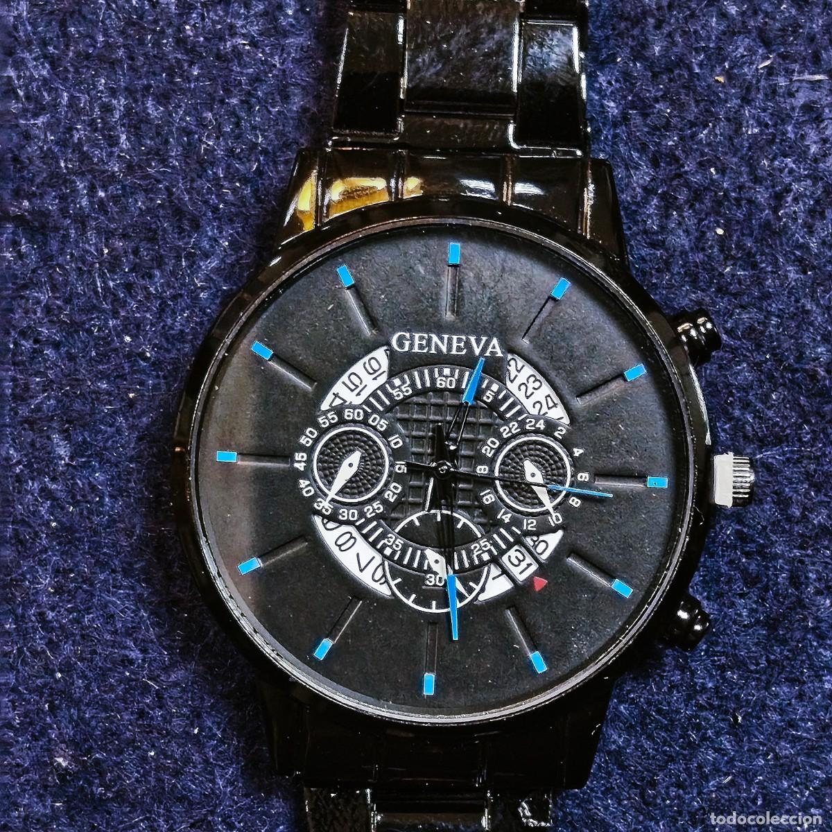 Relojes: RELOJ ARMIS ACERO NEGRO Y ACERO. MARCA GENEVA. QUARTZ